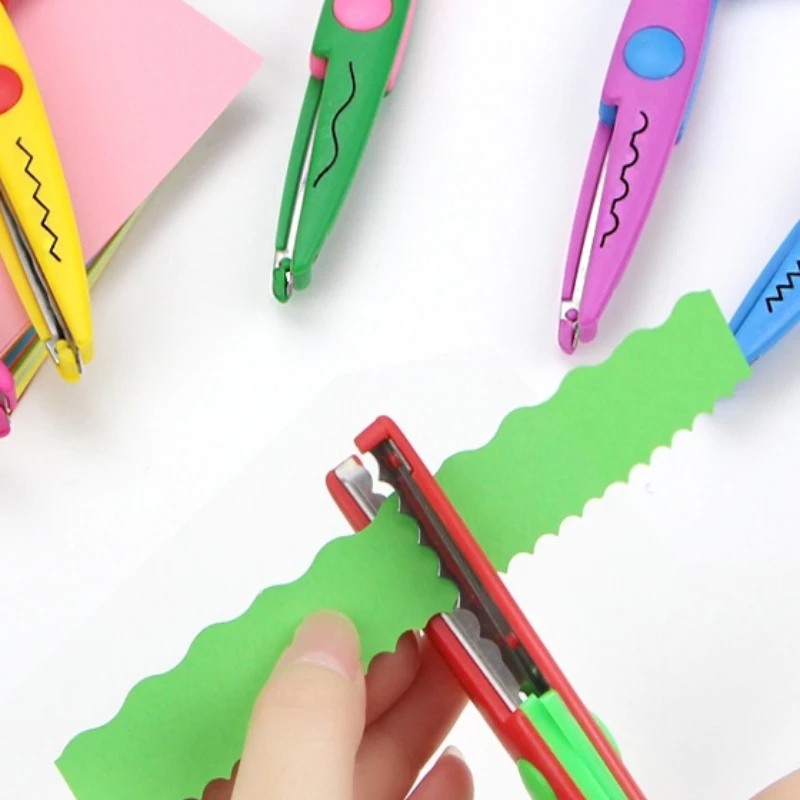 1 Pc 6 Inches Multifunctional Child Safety Lace Scissors Creative DIY Student Supplies Manual Cutting Stationery