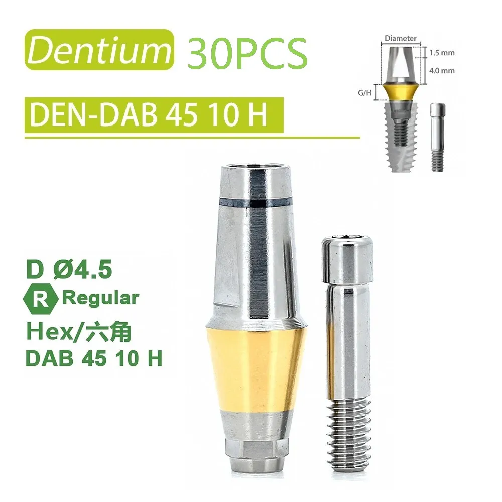 

30Pcs Dental Healing Abutment, TC5ELI Titanium Healing Cap, High Precision Compatible with Dentium Implant System 3.5 4.5