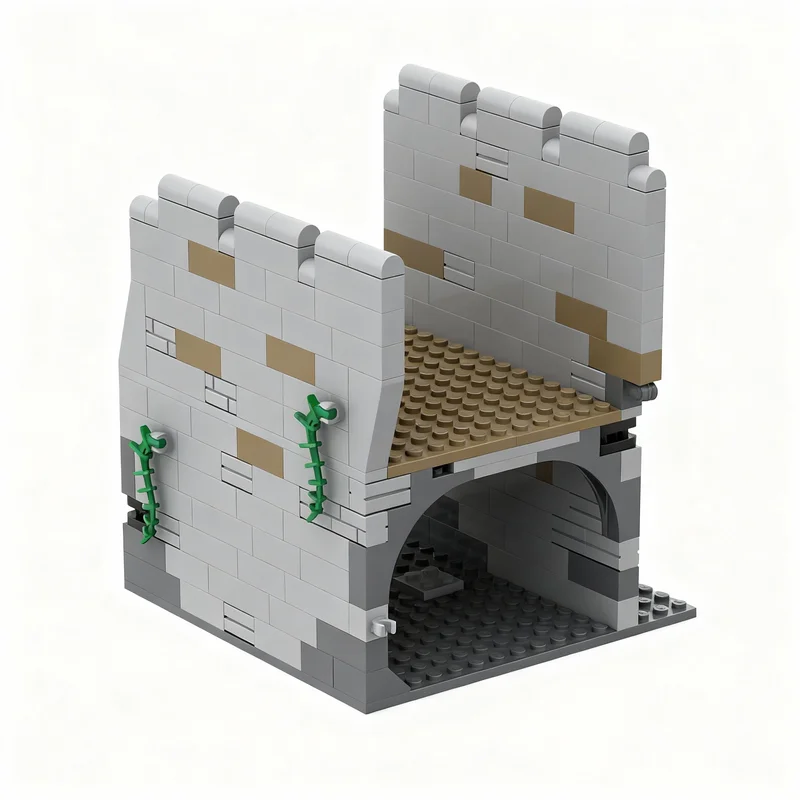 193pcs MOC Lion Castle Mid Section Basic Fantasy Castle Model Building Blocks Room Decor Home Decor Display Desk Gift For Adults