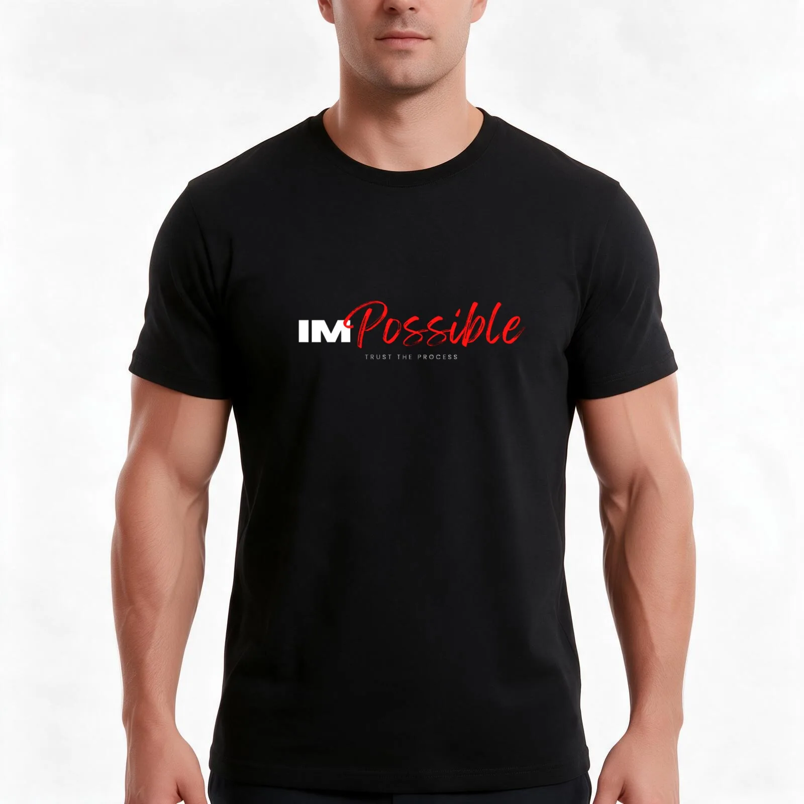 I am Possible- Trust The Process T-Shirt, Summer Casual Cotton Tee, Oversized Streetwear Tops, Vintage Graphic Print