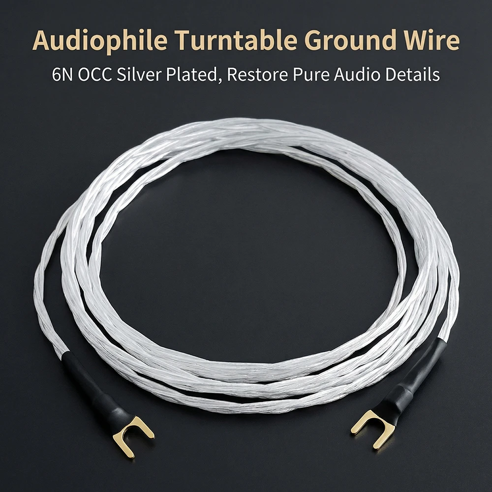 

Aouyade 4-core silver plated LP vinyl singing amplifier grounding wireaudio power amplifier dedicated signal wire grounding wire