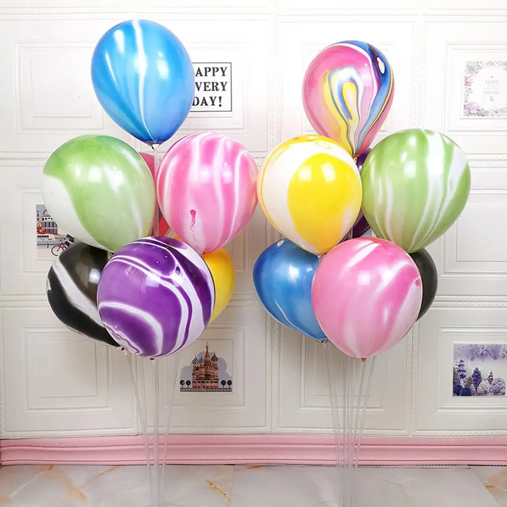 10Pcs/Set 12-inch Christmas Marble Agate Latex Balloon Festival Props Baby Shower Birthday Home Ornament Balloon Party