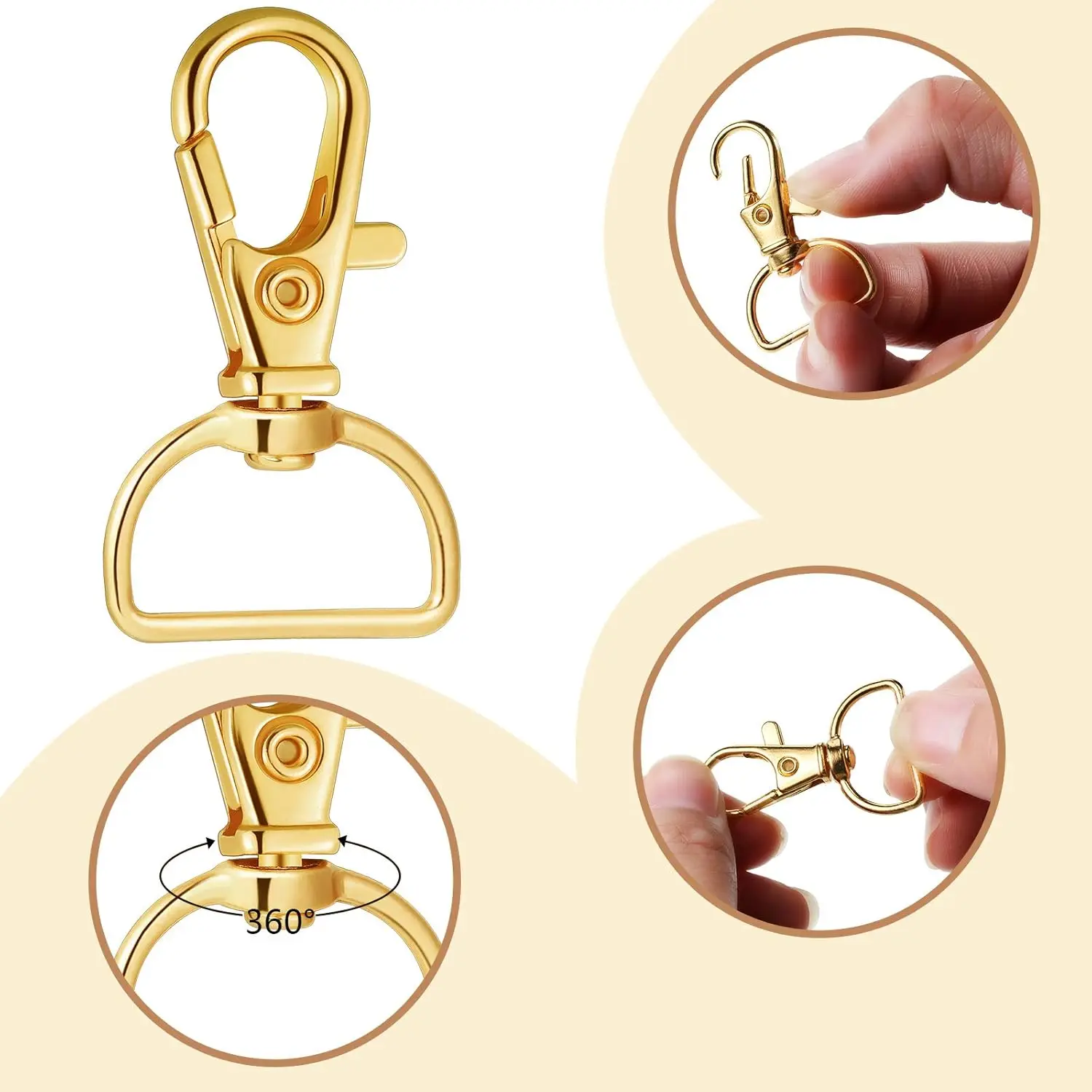 40 قطعة D-شكل سلاسل المفاتيح D-شكل حلقة رئيسية مجموعة DIY بها بنفسك اكسسوارات الديكور مشبك مفتاح ذاتي الصنع حلقة رئيسية الحرف سلسلة المفاجئة هوك للتدوير