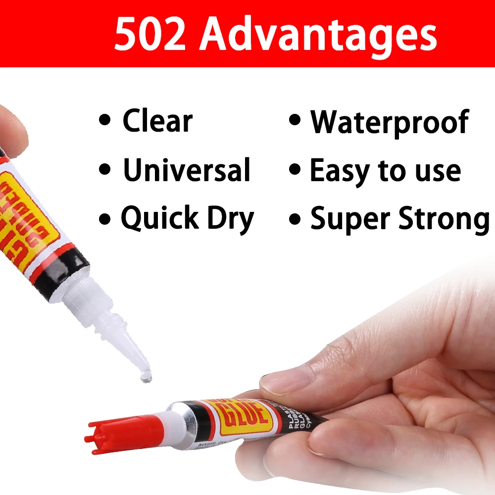 Professional Super 502 Glue Instant Extra Strong Cyanoacrylate Fast Adhesive Textile Wood Glass Fabric Plastic Metal AB 401 Bond