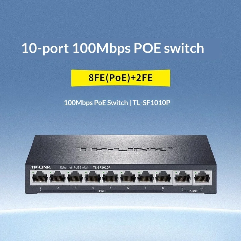 

TP-LINK 10-портовый коммутатор Fast Ethernet PoE TL-SF1010P, 8 портов PoE 72 Вт (30 Вт на порт), с приоритетом и возможностью настенного монтажа для камер видеонаблюдения
