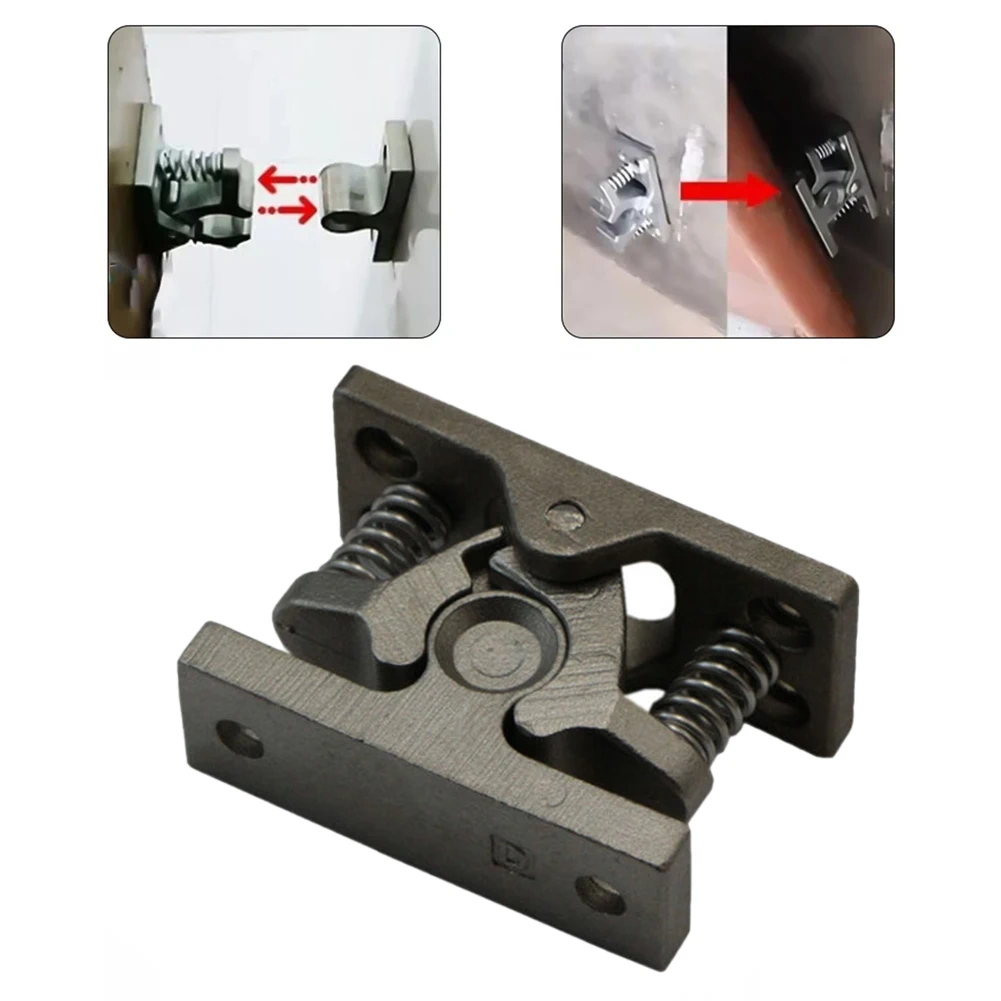 RV Door Stop Clamp With Double Roller Catch And Spring Loaded Mechanism For Camper Boat Door Management