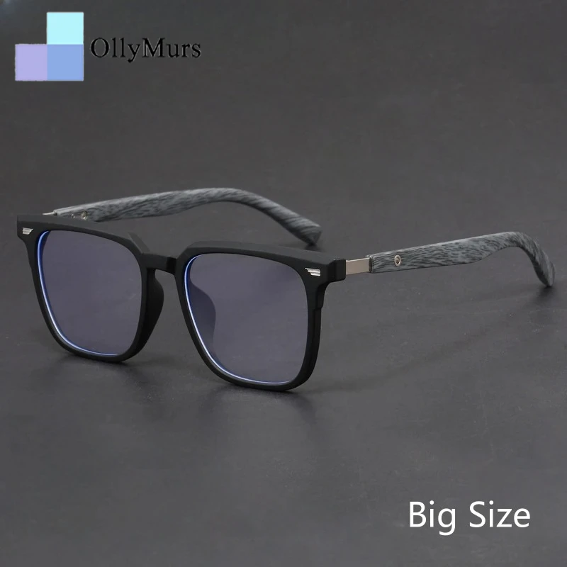 

OLLYMURS Retro Square Men's Big Size Glasses Ultralight Fashion Optical Prescription Flexible TR90 Eyeglasses Frame Women 89187