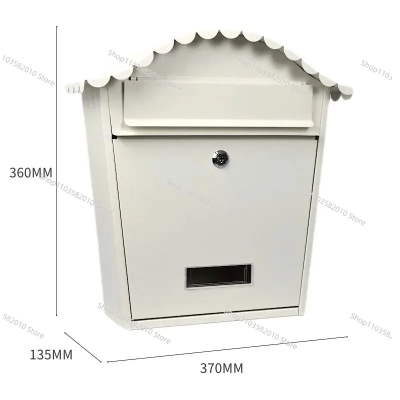 European Countryside Outdoor Rainproof Mailbox, Wall Mounted Pastoral Creative for Villa B&B