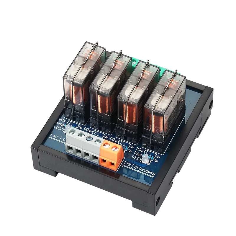 modulo-de-rele-hongfa-de-4-canais-com-reles-abertos-simples-dc24v-rele-eletromagnetico-de-16a-para-plc