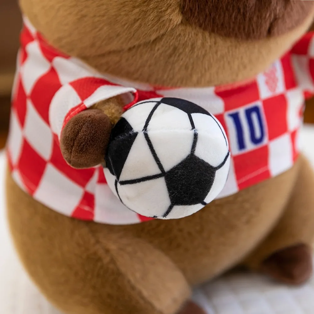 

Sport Football Capybara Doll Fluffy Collection Football Capybara Plush Toy Soft Ins Capybara Fluffty Doll Christmas