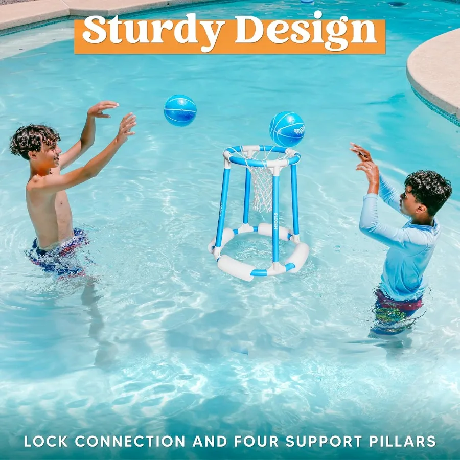 Ensemble de canapés de basket-ball de piscine, jeu de piscine de basket-ball flottant, jouets de flotteurs de natation avec pompe à balles, jouet de jeu d'eau en plein air d'été