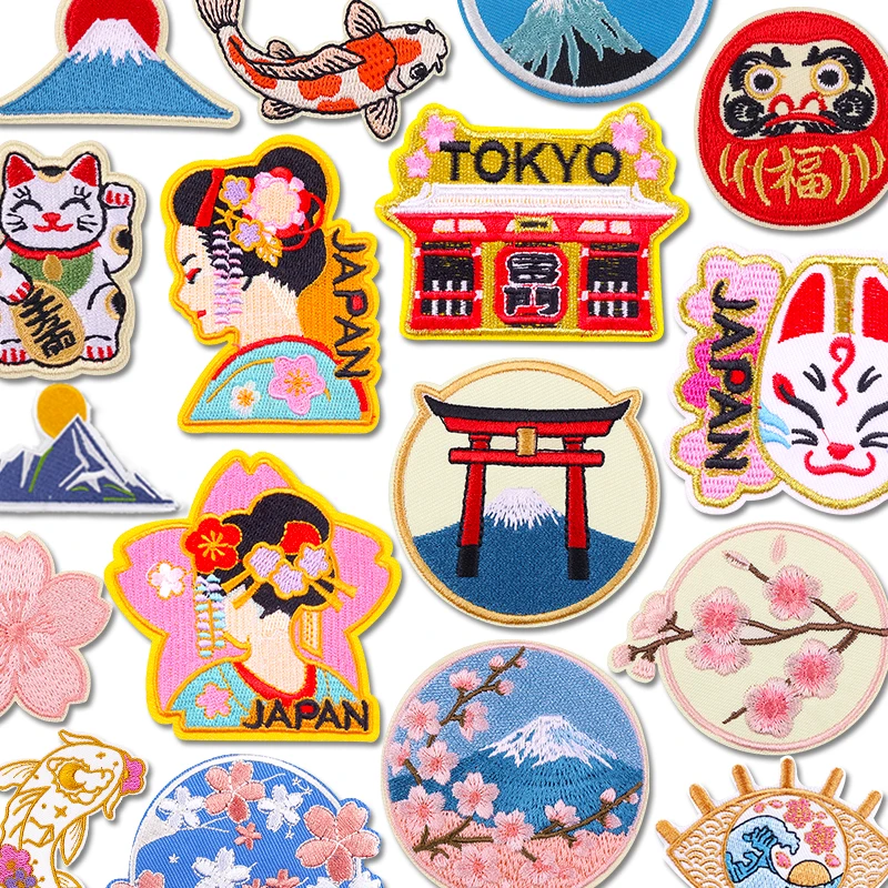 Parche bordado flores de cerezo japonés – Termoadhesivo para ropa - imagen 5