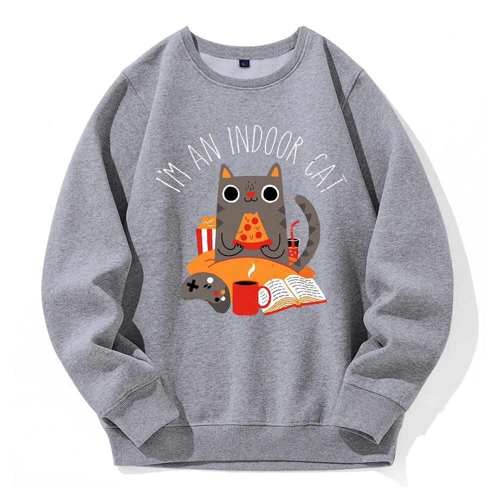 

Cat Sitting And Eating Pizza Printing Mens Hoodies Basic Casual Hoody Customize Fashion Sweatshirt Sports Breathable Pullovers