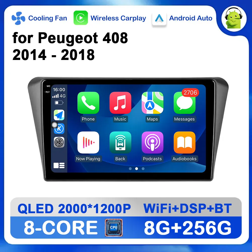 

10 inch Android OS for Peugeot 408 2014 - 2018 GPS Navi Car Radio Multimedia Video Player Wireless CarPlay WiFi Auto Accessories