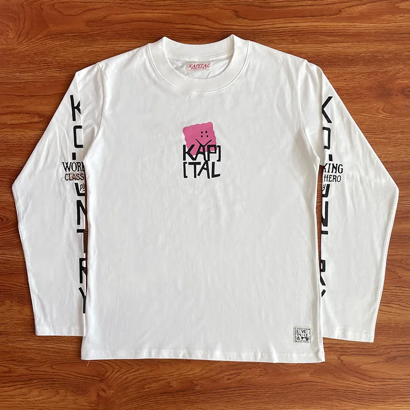 Kapital Kountry Hirata Japanese Casual Letter Printed Tees Long Sleeved T-shirt for Men