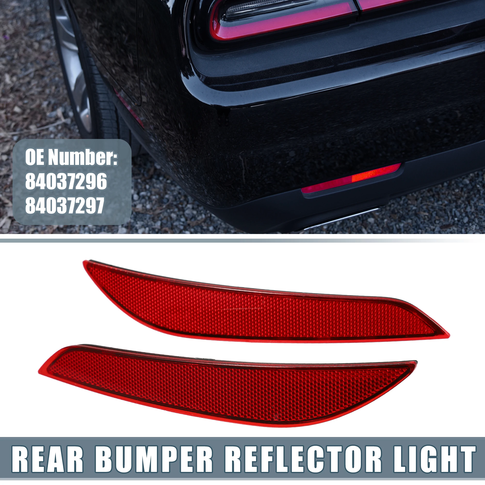 Uxcell Rear Bumper Reflector Light 84037296 84037297 for Chevrolet Cruze 2016-2019 Left Right Side Red 1 Pair