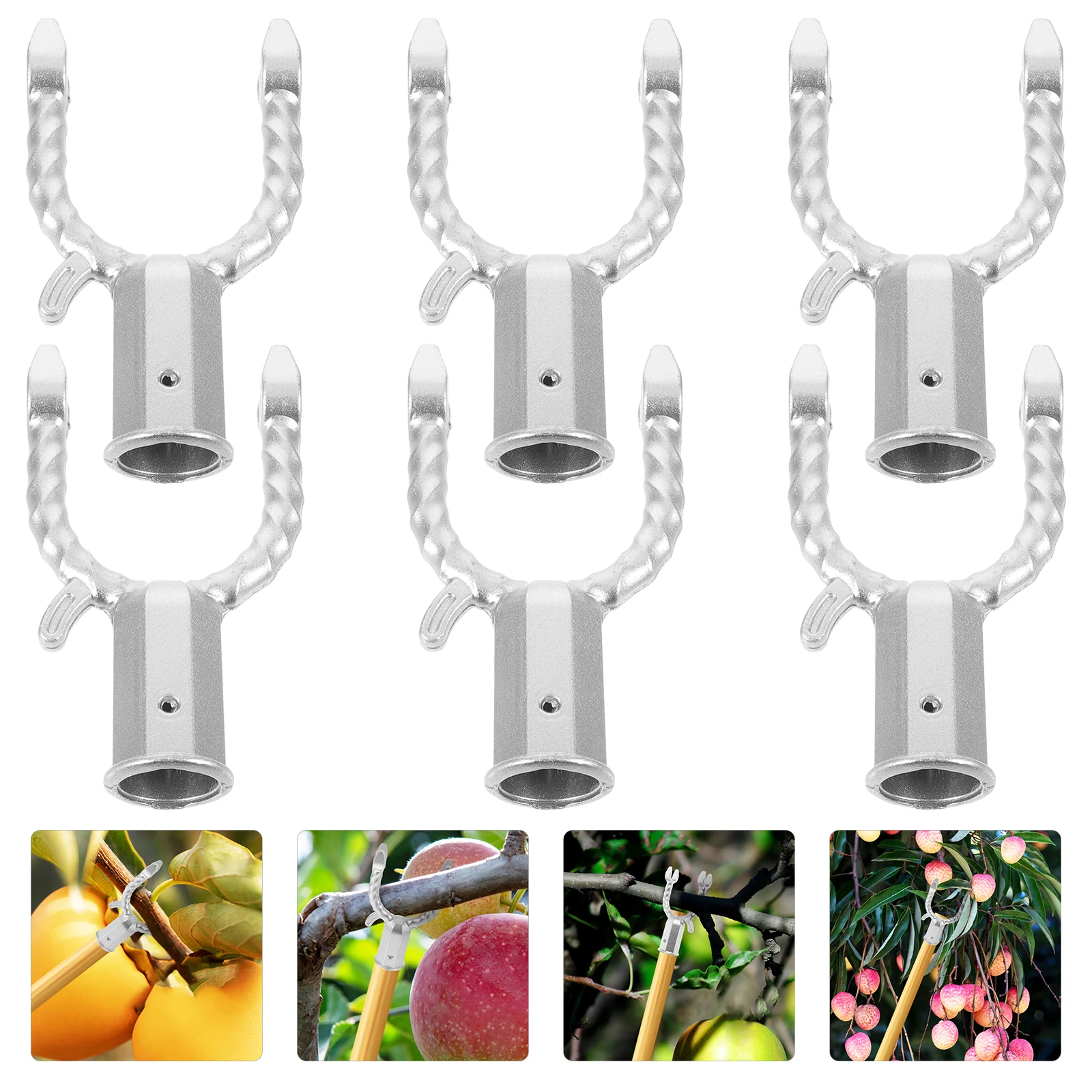 6 Pcs Aluminum Alloy Tree Branch Support Plant Straightening Tool Silver Coated Anti Snow Pressure Garden Bonsai Support Plants