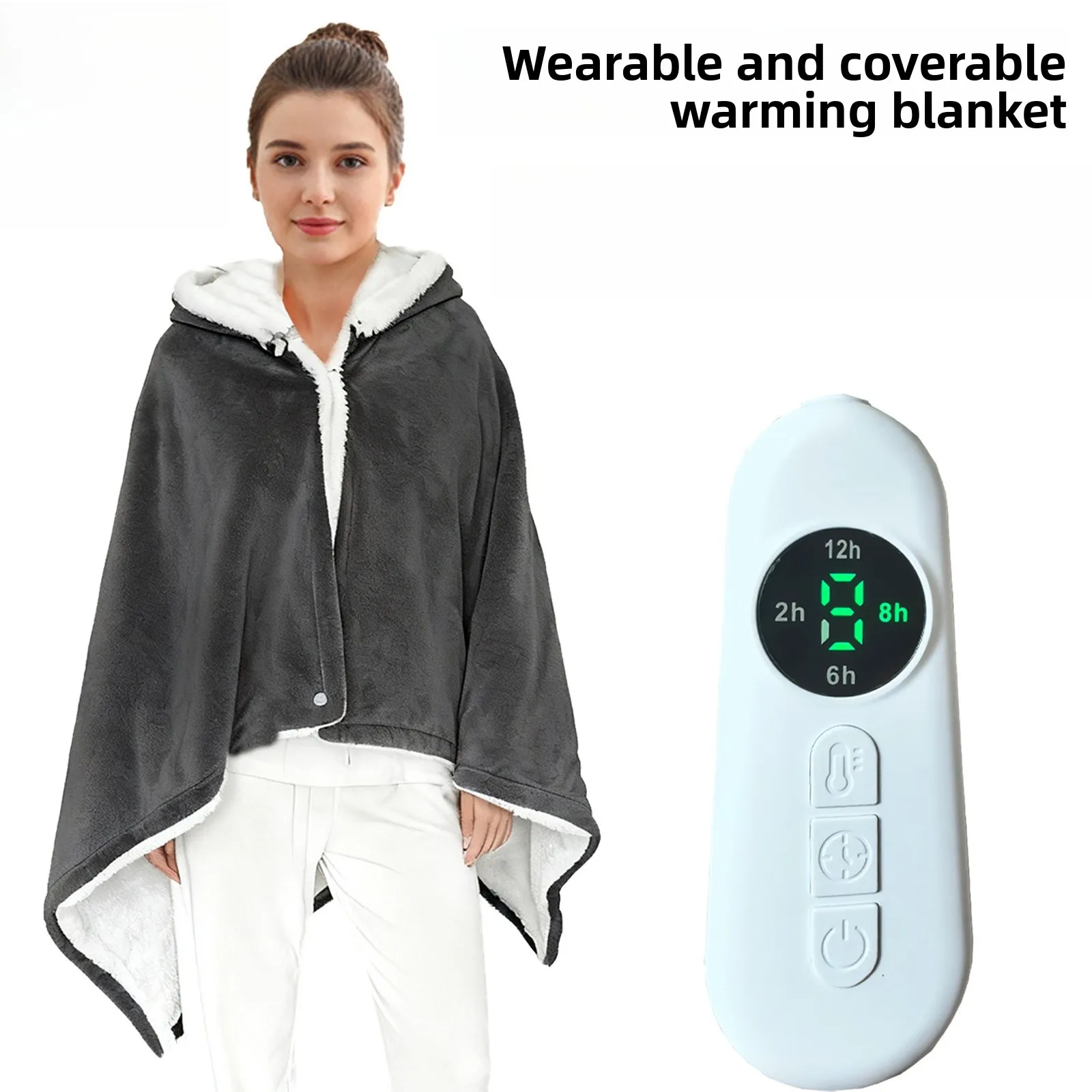 

150X80 Electric Heating Warm Shaw Electric Blanket Removable and Washable Office Knee Blanket Heating Cape