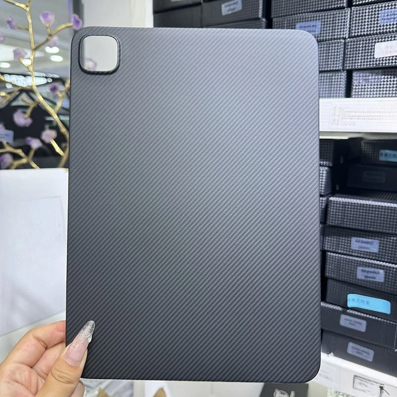 Carbon Fiber Case for Apple for iPad Pro 11" 13" inch 2024 Matte Ultra Thin Light Aramid Fiber Hard Armor Cover view 2