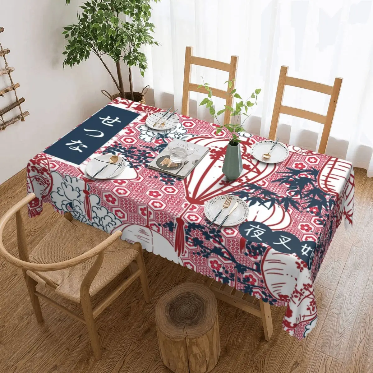 Custom Rectangular Fitted Setsuna Of The West Yashahime Table Cloth Oilproof Tablecloth Outdoor 45