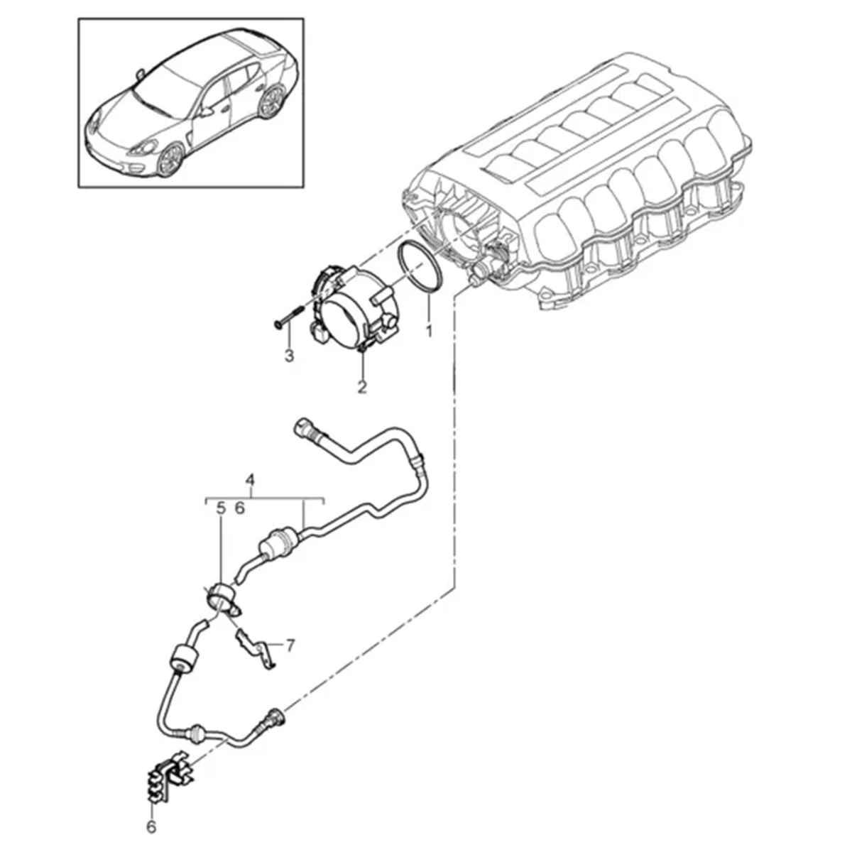 Tubo de ventilação do tanque de combustível, OEM 94811002022 94811002023 94811002024 para 970 PORSCHE PANAMERA 2010-2016