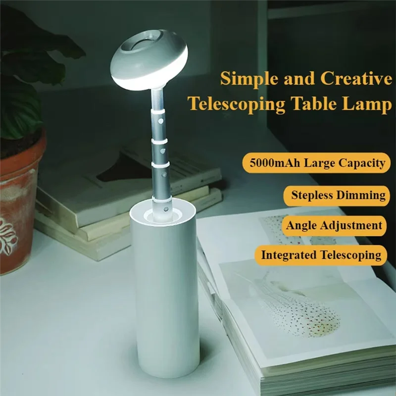 

A95I-Multifunctional 5000Mah Rechargeable Camping Light Portable Telescopic Lantern Outdoor Emergency Work Light Gray