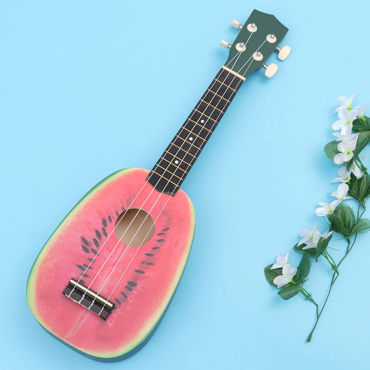 

Concert Ukulele 21 Inch Small Guitar Four Strings Carbon Nylon with Strap Picks Carrying Bag for Kids Children Adults