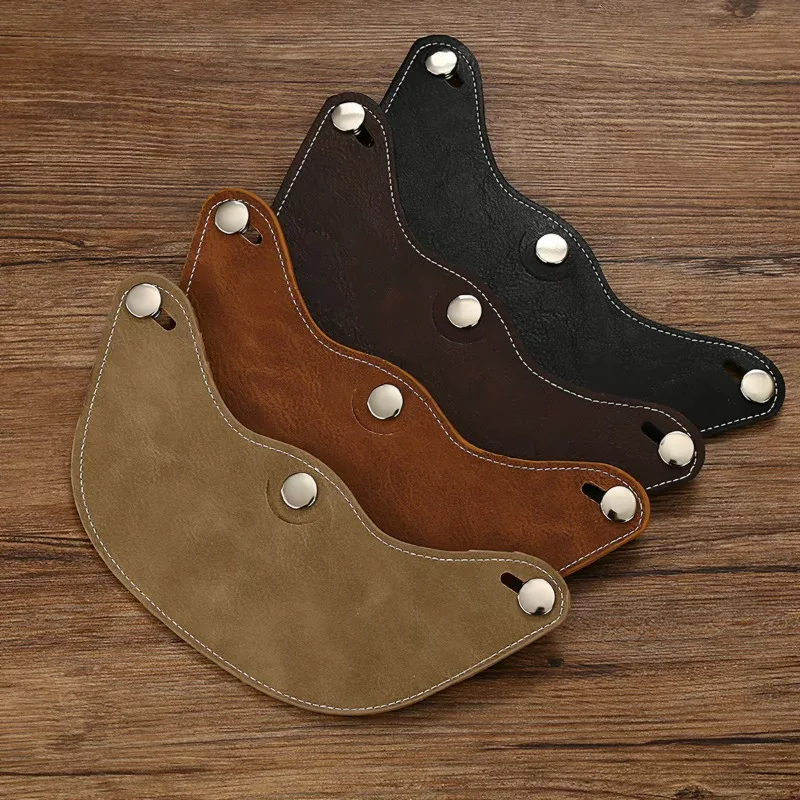 YH-803 Enlarged and Lengthened Leather Brim Multifunctional Retro Helmet Brim Three Button Brim