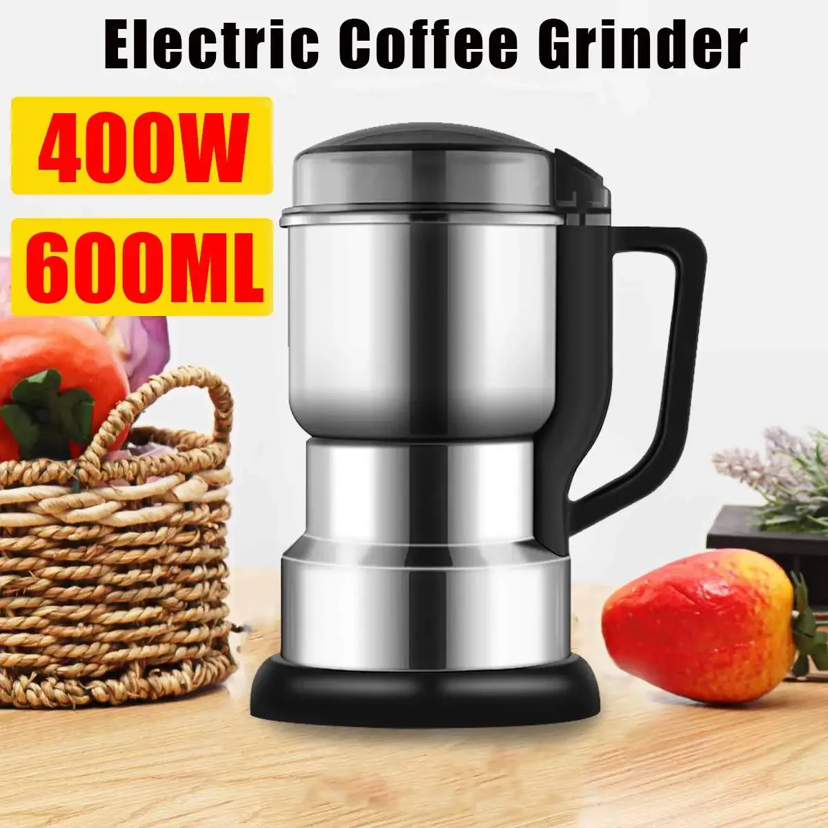 Electric Coffee Grinder Multifunctional Kitchen Grinding Machine Home Grinder - Beans, Nuts, Spices, Grains