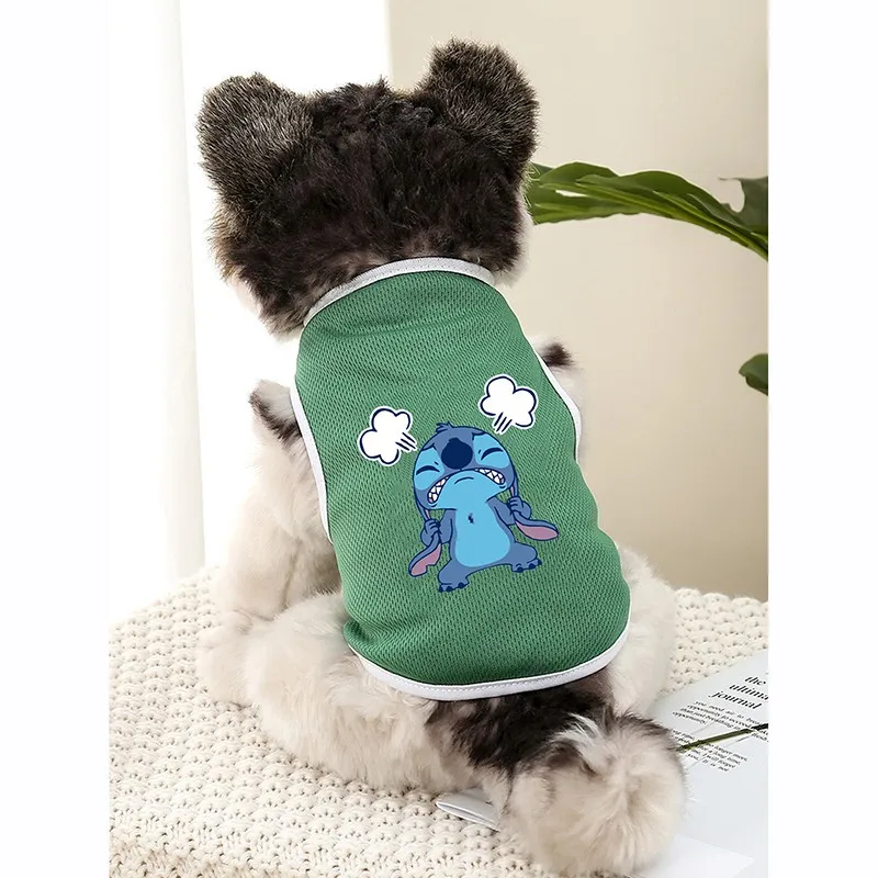 Disney Stitch Pet Dogs Vest Summer Mesh Dogs Clothes Thin French Bulldog Puppy For Small Medium Dog Clothing Chihuahua Costume