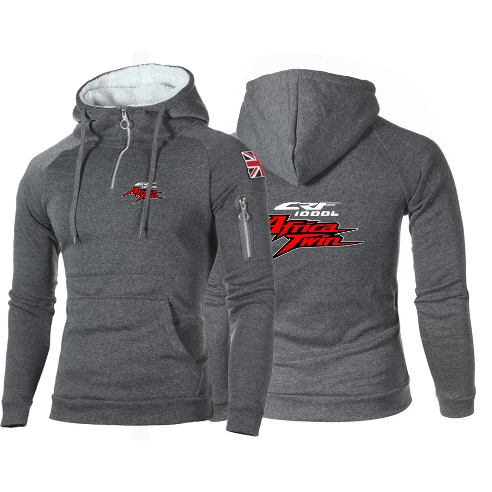 Africa Twin Crf 1000 L Crf1000 Men Solid Color Outdoor Sports Hooded Pullover Printing Fitness Hoodie Running Tops