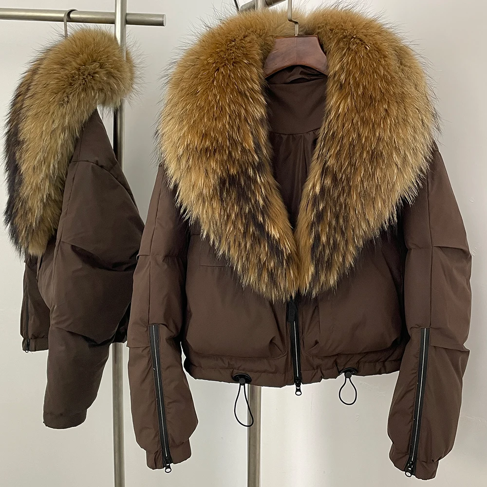 

White Duck Down Coat Winter Real Fur Lady Real Fur Jacket Women 2025 Natural Fox Fur Coat Female Thick Warm Short Outerwear