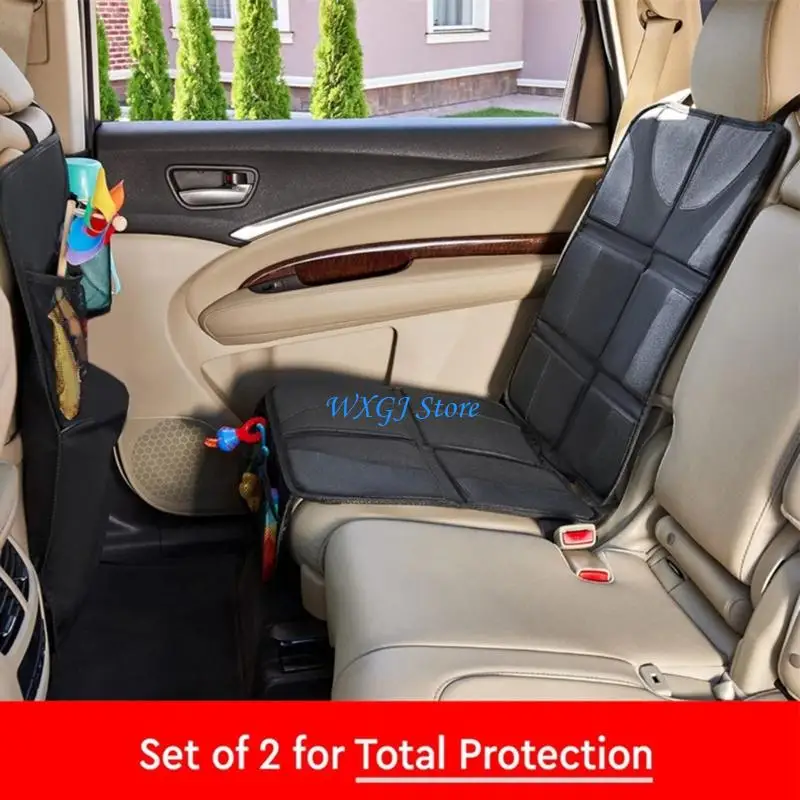 37JE Thick Car Covers Protector Waterproof Oxford Cloth Nonslip Backing Construction Mesh Storage For Child Safety