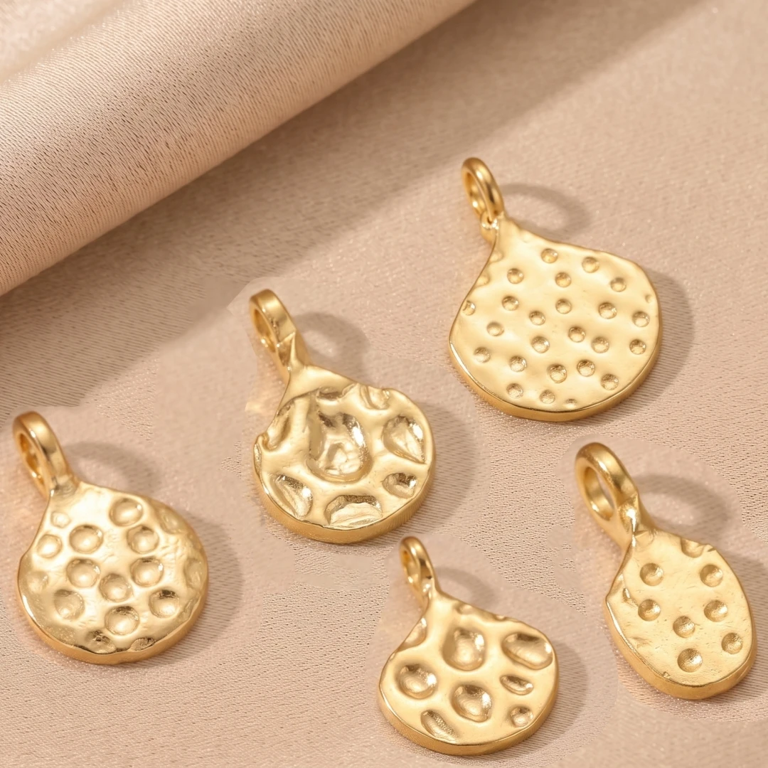 20pcs Stainless Steel Texture Charms For Jewelry Chain Tag Supplies Small Charms DIY Jewelry Making Handmade Pendant Material