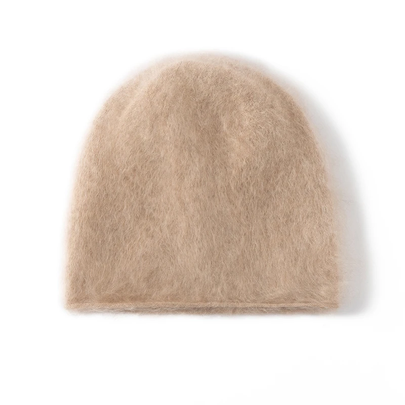 New 100% Goat Cashmere Beanie Hat Unisex Casual Outdoor Warm Hats Autumn Winter Women Soft Brushed Cap Cashmere Knitted Caps