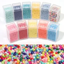 1000/3000pcs/box 2mm 34Color Japanese Glass Seed Loose Beads Round Spacer Bead For Jewelry Making DIY Bracelet Craft Accessories