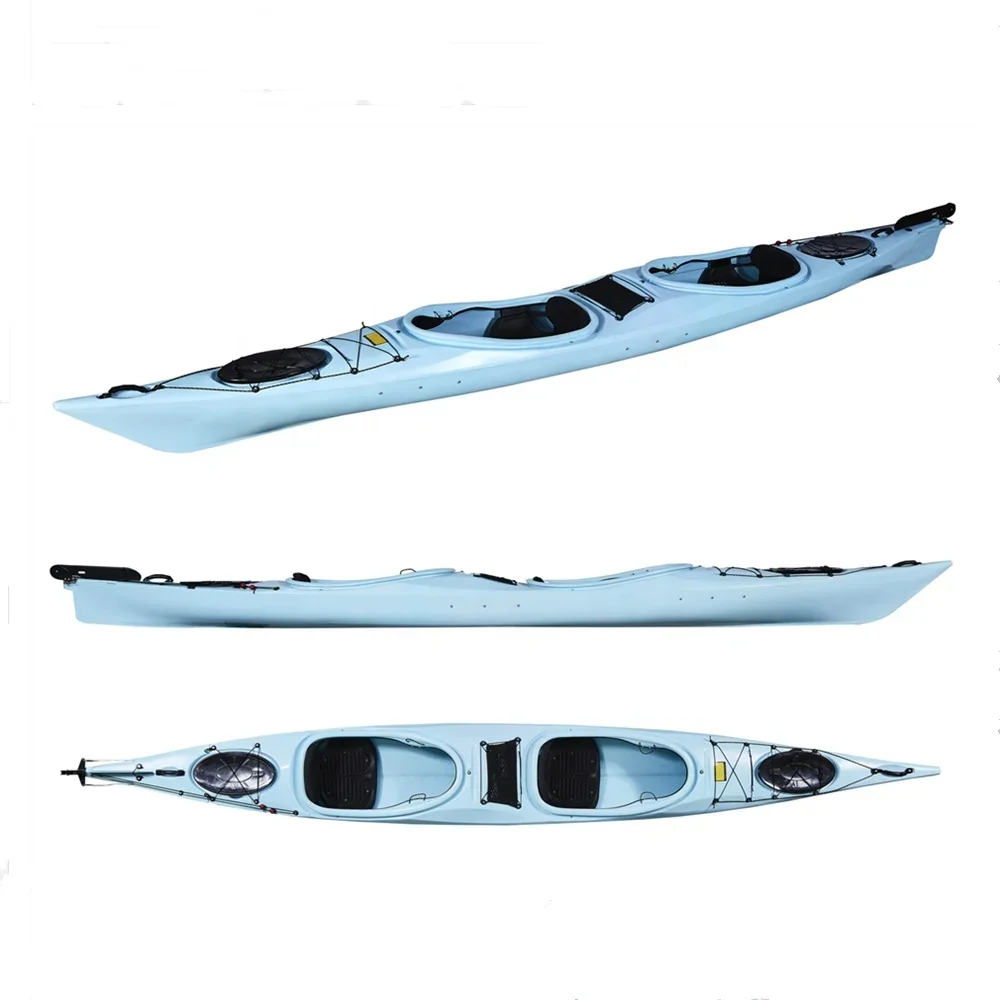 

17ft Manufacture New Design 2 Person Seater Sit In Ocean Cheap Kayaks With Pedal Pick Up At The Port