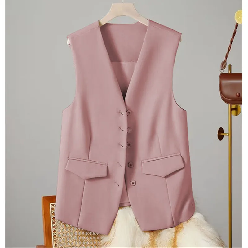 Blazer court en fibre à boutonnage simple pour femmes, manteau en émail fin, col en V, boutons minces, gilet d'été