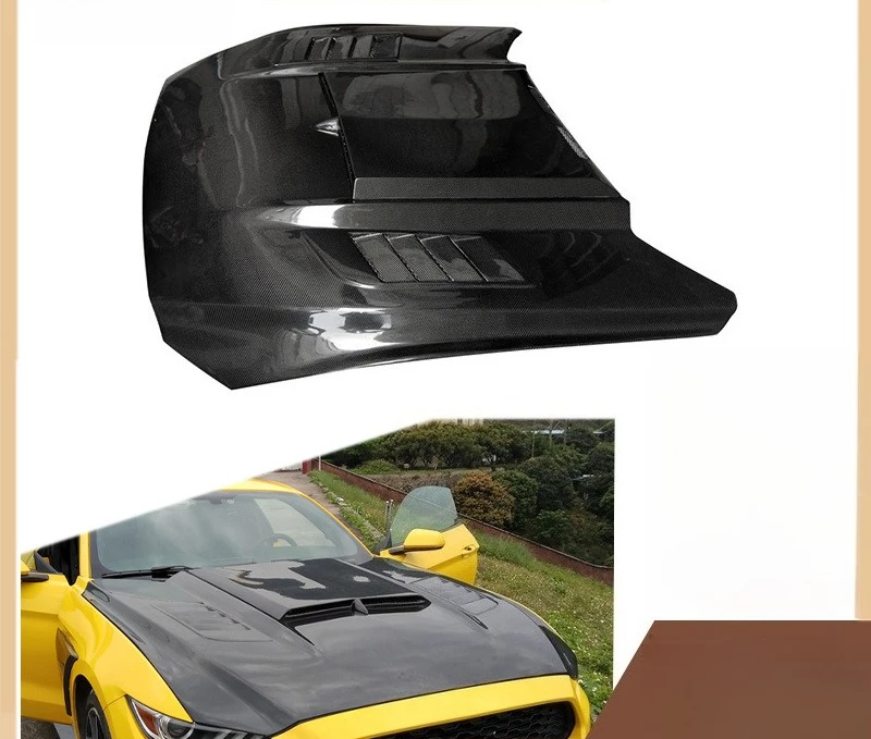 Carbon Fiber Hood for 2015-2017 Mustang, Engine Cover, Car Accessories, High Quality, Durable, Lightweight