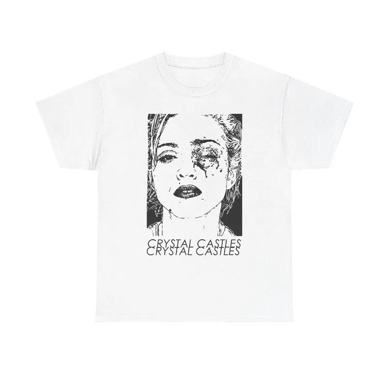 Crystal Castles Black Eye T-Shirt Album Tour Accessories Men's and Women's Same Style Four Seasons Suitable Casual T-shirt