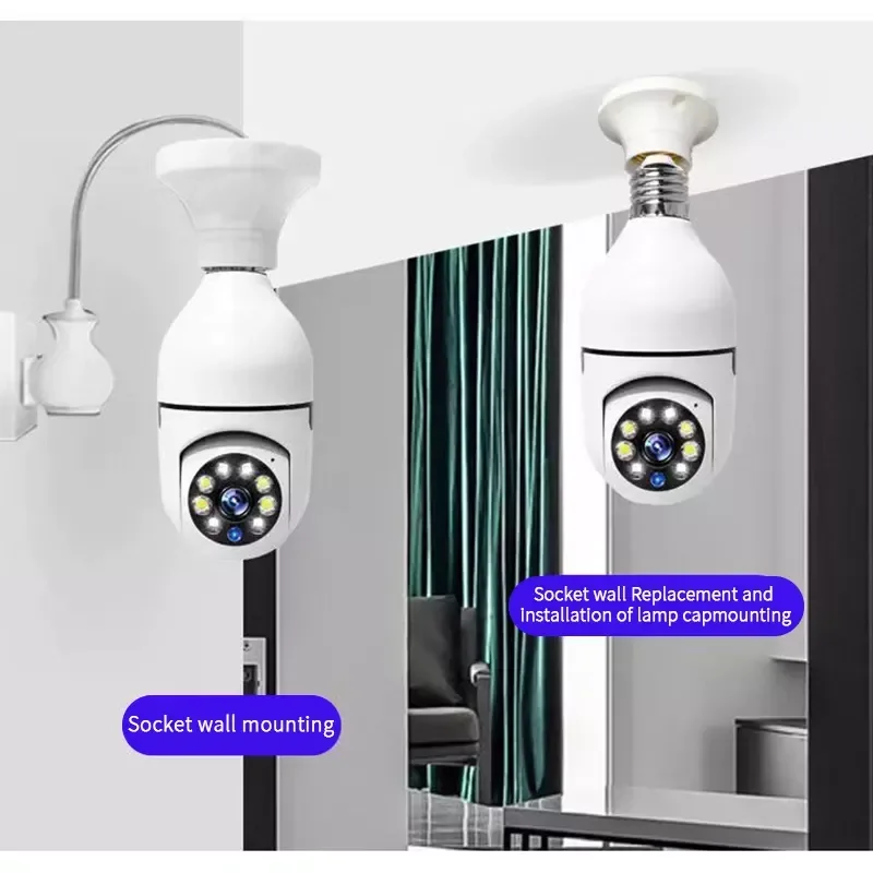 Human Tracking 5G Surveillance Camera Security Monitor Wifi Security Camera 1080p Wireless CCTV 360 Indoor Panoramic Bulb Camera