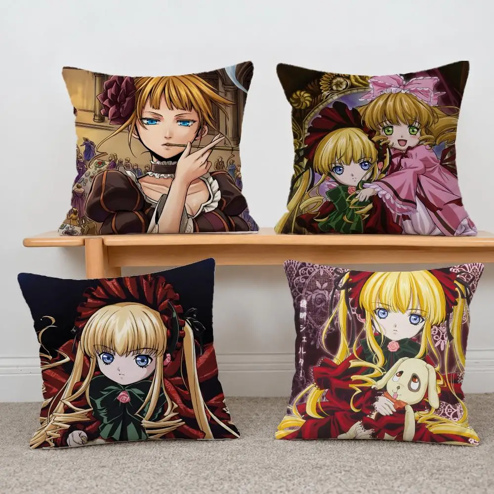 Anime Rozen Maiden Cushion Cover Short Plush Pillowcase, Sofa Bedroom Home Decor & Holiday Gift