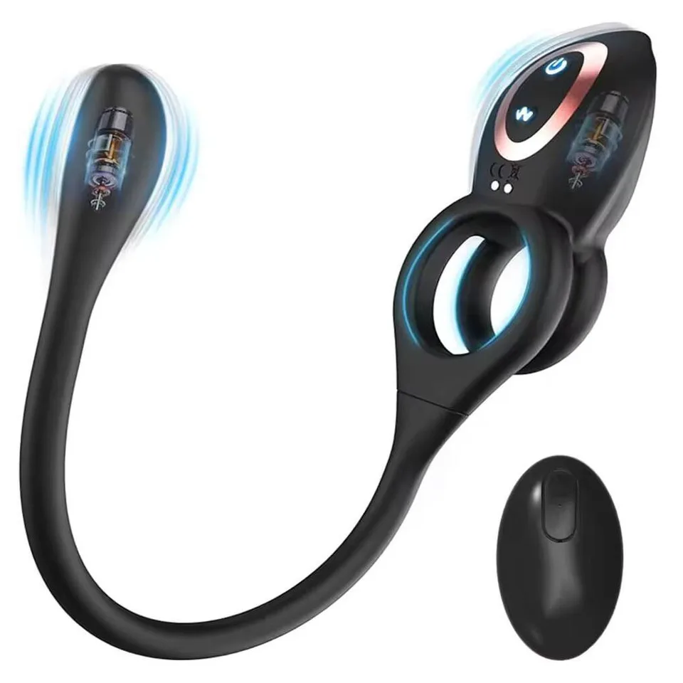 Remote Control Cock Ring Penis Ring With Butt Plug Anal Vibrator 10 Vibrating Modes Prostate Massager Cockring Sex Toys For Man