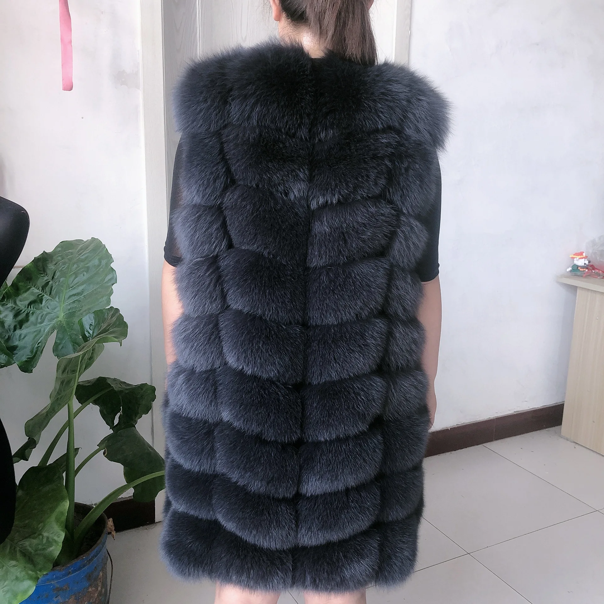 Natural Fox Fur Vest Lady Warm Vest Multicolor 100% Natural Fur Coat fox fur vest real fur vests sleeveless real fox fur coats