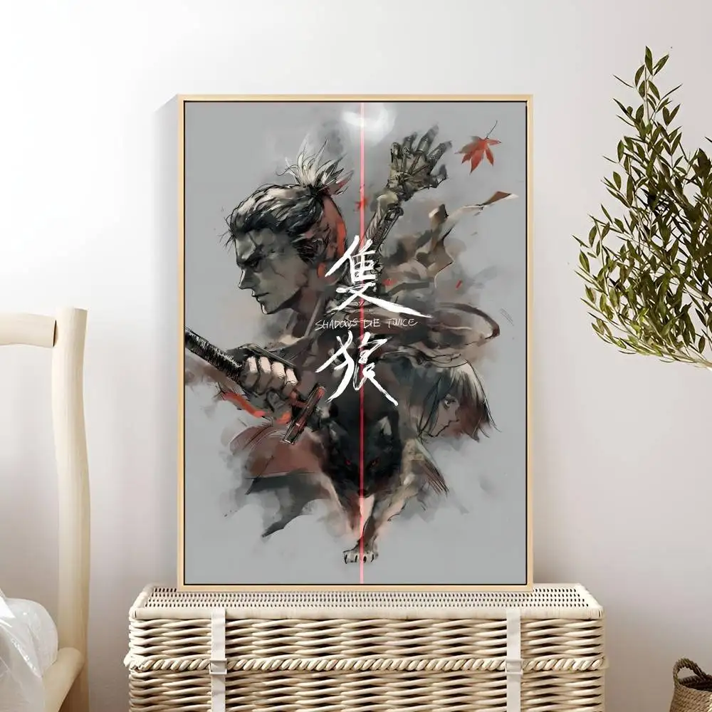 لعبة Sekiro Shadows يموت مرتين ملصق فني ذاتي اللصق مقاوم للماء ورقة ملصق مقهى بار غرفة جدار ديكور