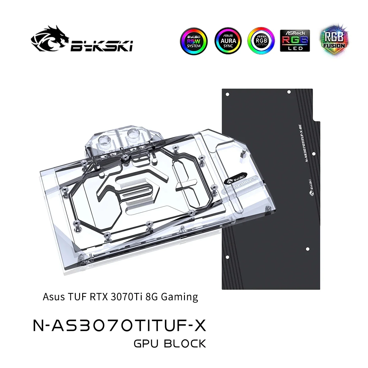 

Bykski Graphics Card GPU Water Cooling Block For ASUS TUF RTX 3070 Ti 8G GAMING VGA Liquid Cooler 5V/12V SYNC N-AS3070TITUF-X