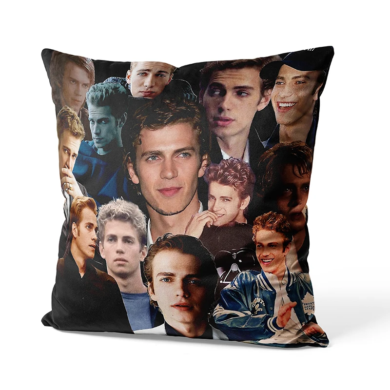 Aertemisi 18'' x 18'' Hayden Christensen Photo Collage Square Throw Pillow Cushion Covers Cases Pillowcases 45cm x 45cm