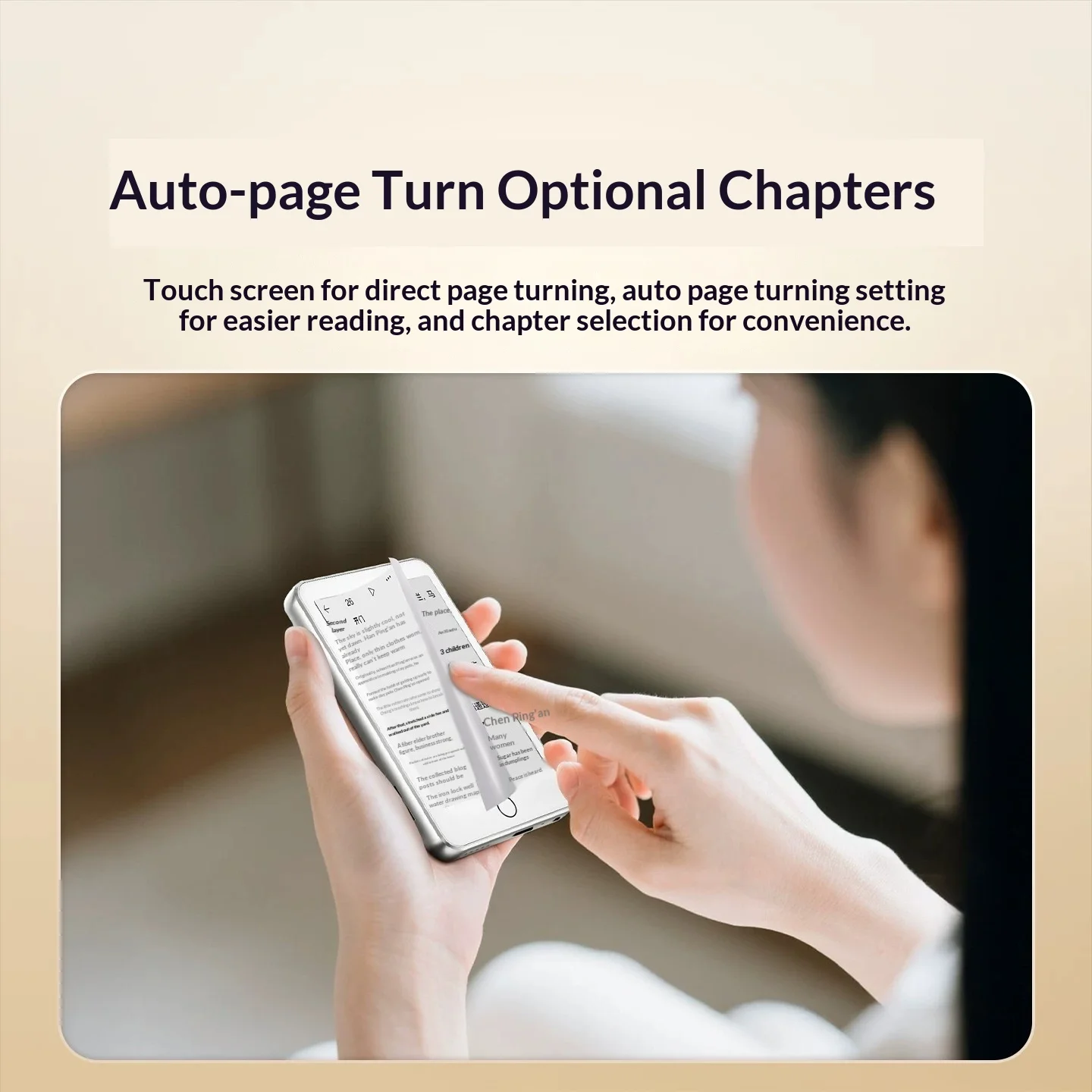 Fanmu Small E-Ink E-Reader Eye-Friendly Paperlike Screen Slim Portable Ebook Reader Support Audio Reading For Daily Study Travel