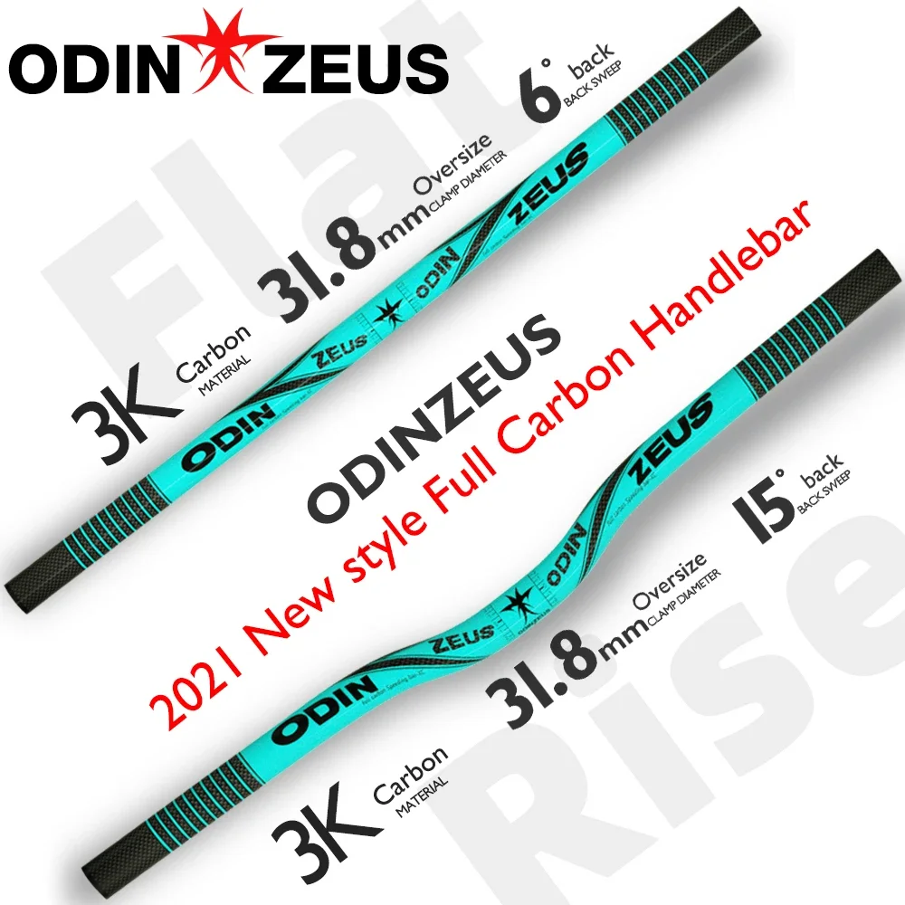 ODINZEUS-Mountain Bicycle Handlebar, New Full Carbon, Increased Intensity, Flat and Rise Clamp, 31.8mm, 25mm, 35mm /handlebar