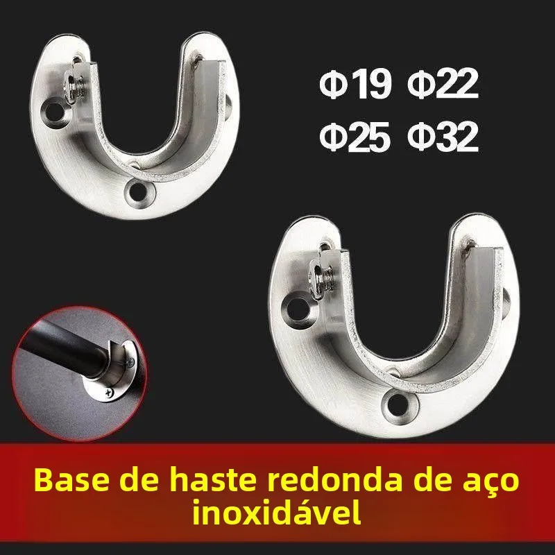 ステンレス鋼製衣類ハンガーロッドサポートブラケット家庭用ハードウェア固定アクセサリーワードローブクローゼット丸型チューブサポートベース